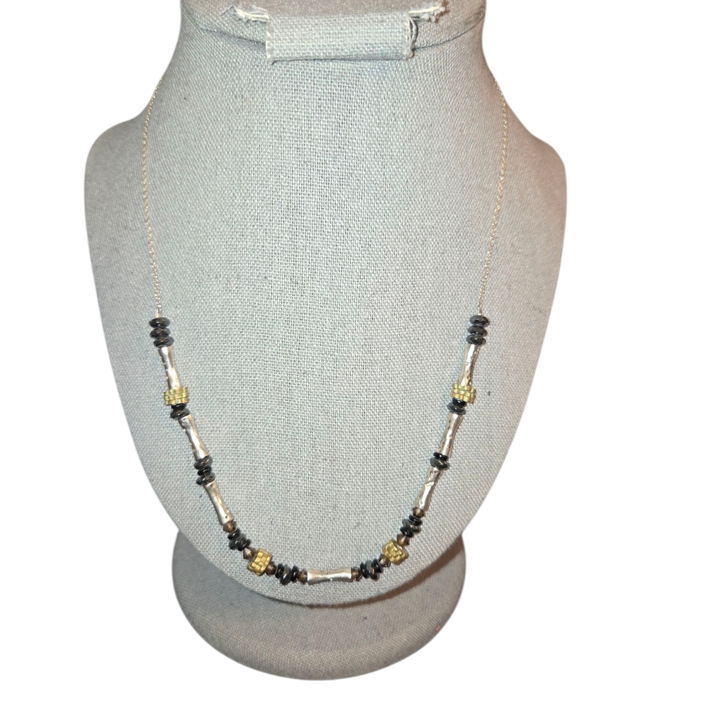 Silpada‎ N3350 On The Horizon Sterling Silver Beaded Cable Chain Necklace 18-20"